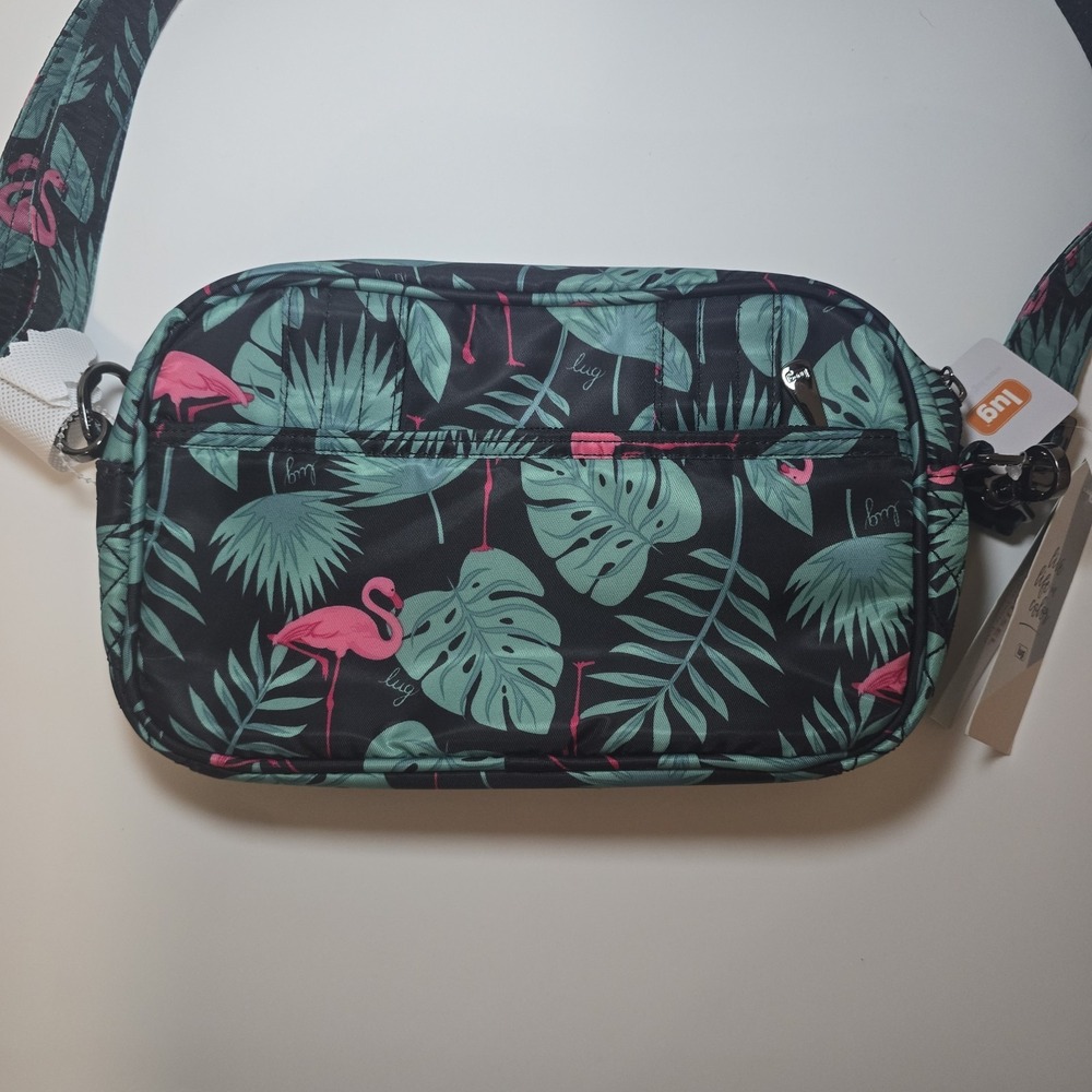 Lug Carousel Crossbody Bag Flamingo Black RFID NWT Convertible Belt Bag - Picture 2 of 8